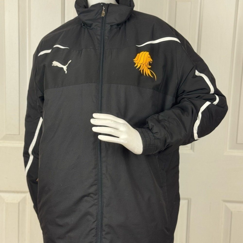 Puma Vintage Performance Jacket Black and White Full-Zip Size Medium
